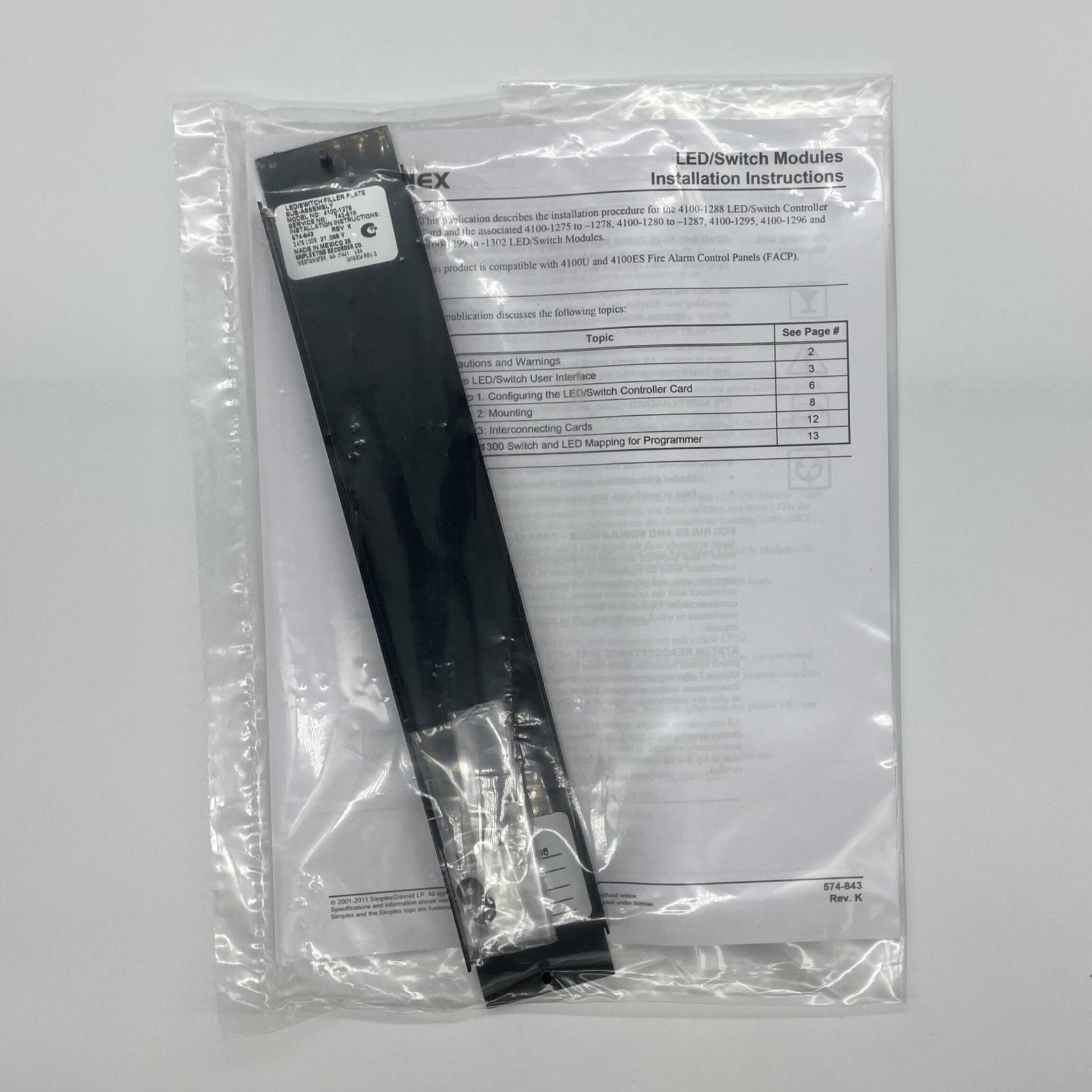 Simplex 4100-1279 Blank Display Module - The Fire Alarm Supplier