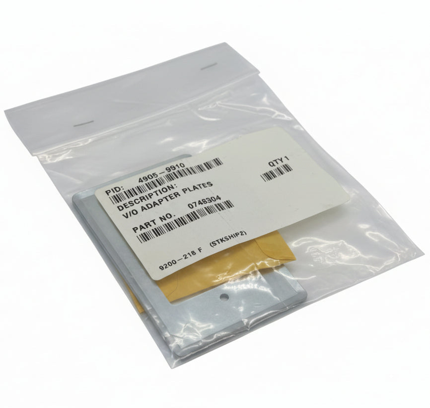Simplex 4905-9910 adaptor plate, a metal plate used for mounting or connecting components in mechanical or electronic assemblies.