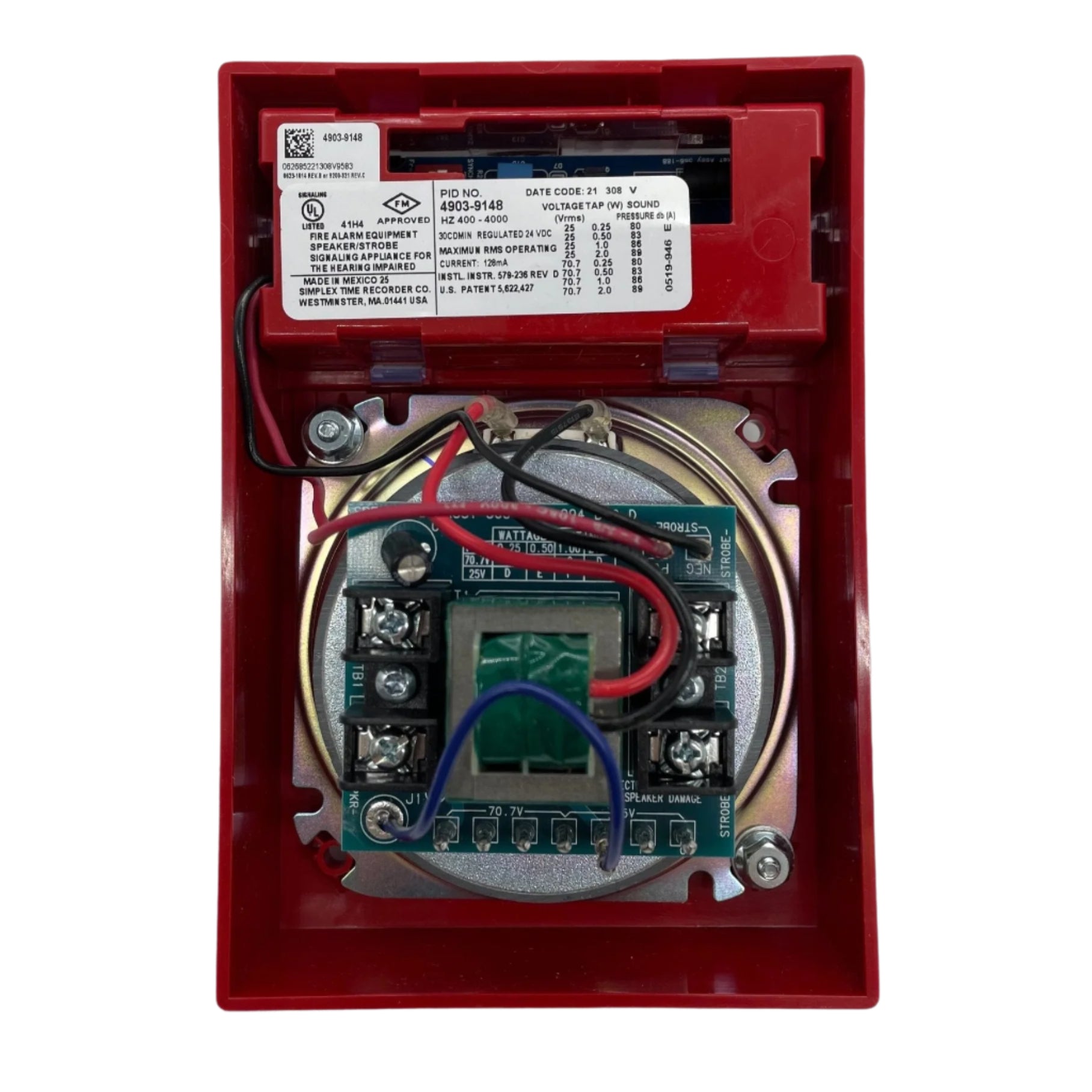 Simplex 4903-9148 S/V 24Vdc 30Cd Red Horiz F/S - The Fire Alarm Supplier