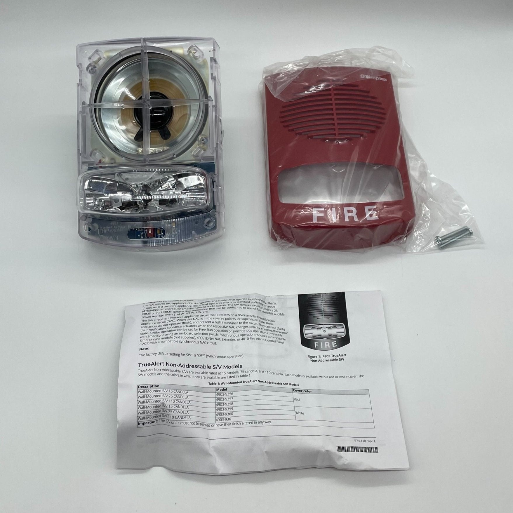 Simplex 4903-9357 TrueAlert Non-Addressable Speaker Strobe