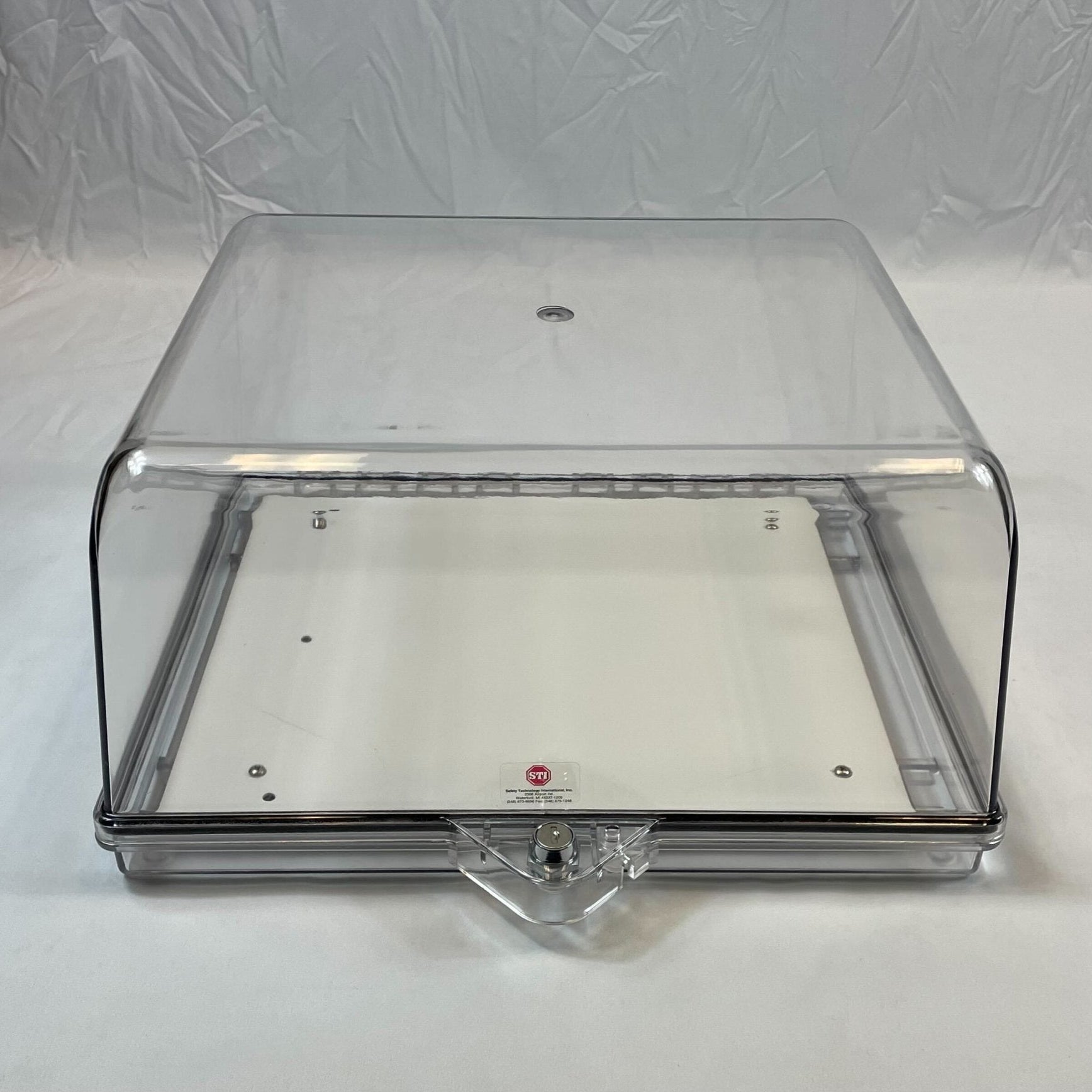 STI-7530 Safety Technology Protective Cabinet, Polycarbonate w/Backplate, Key Lock, Clear - The Fire Alarm Supplier