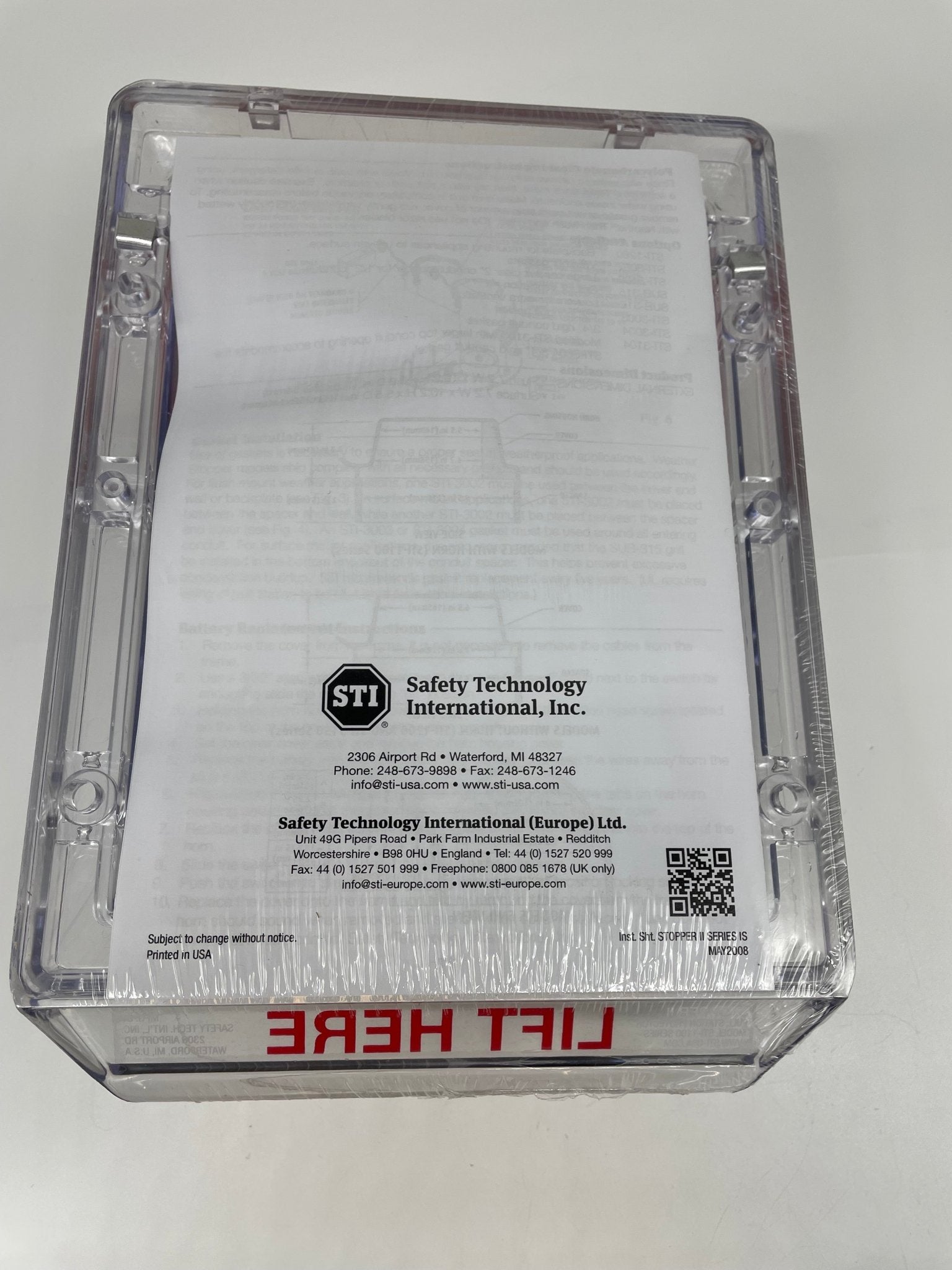 STI-1150, Stopper II with Horn Flush Mount, Indoor/Outdoor Rated, Fire Label - The Fire Alarm Supplier