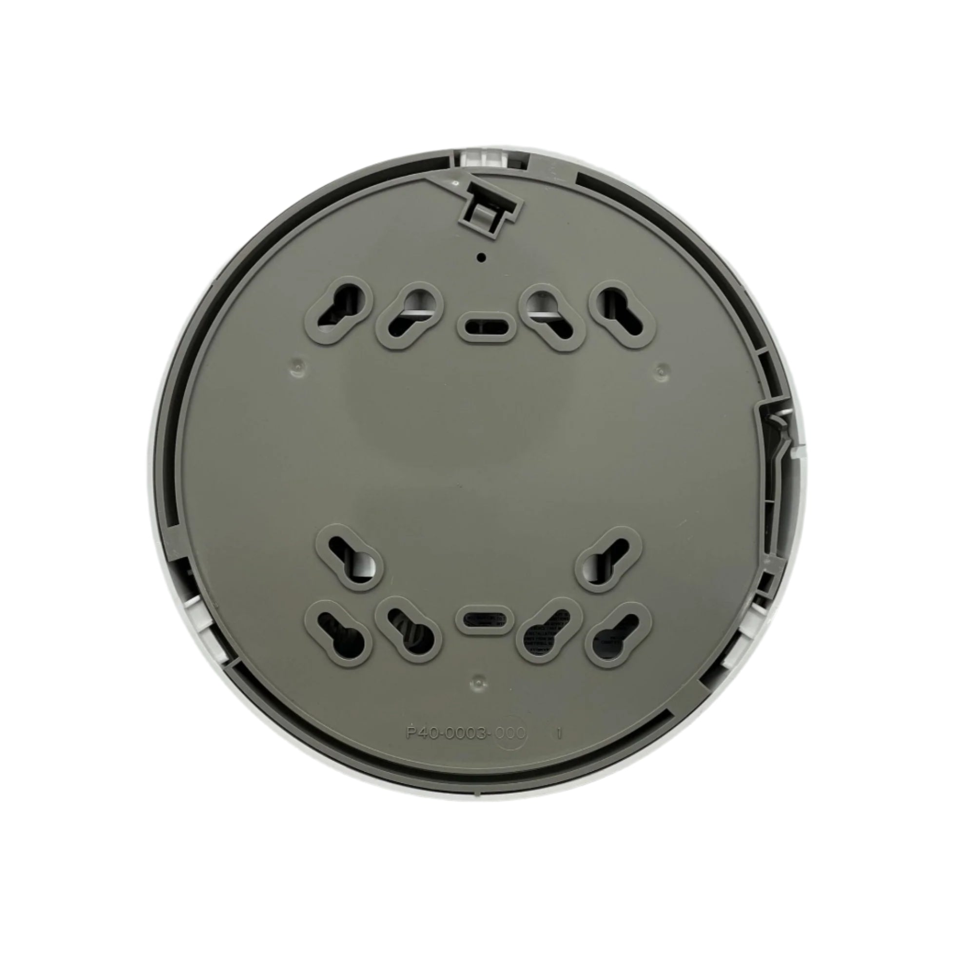 System Sensor WAV-CWL Wireless AV base for alarm systems, shown with mounting hardware and connection ports.