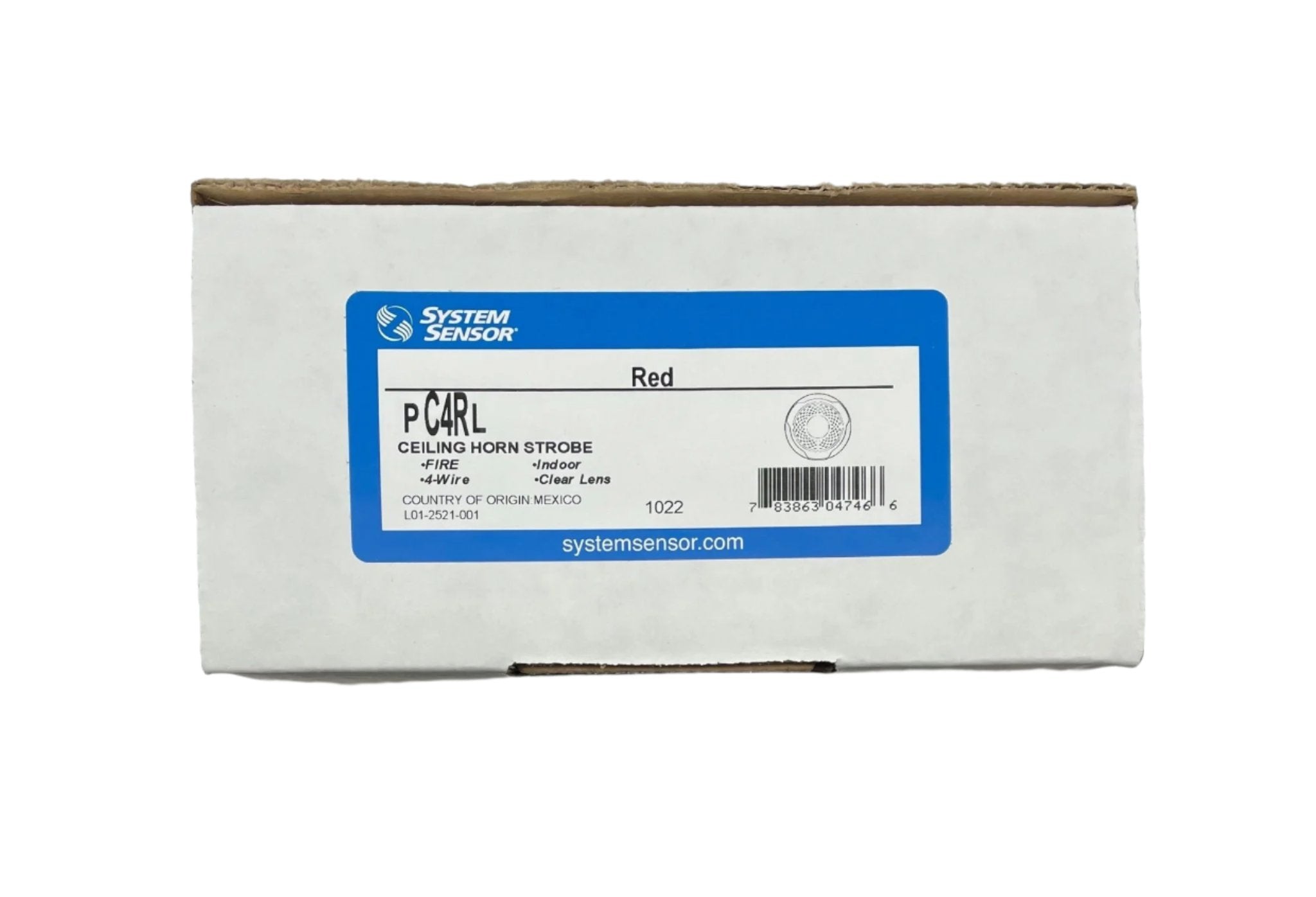 System Sensor PC4RL Horn Strobe Red For Ceiling - The Fire Alarm Supplier