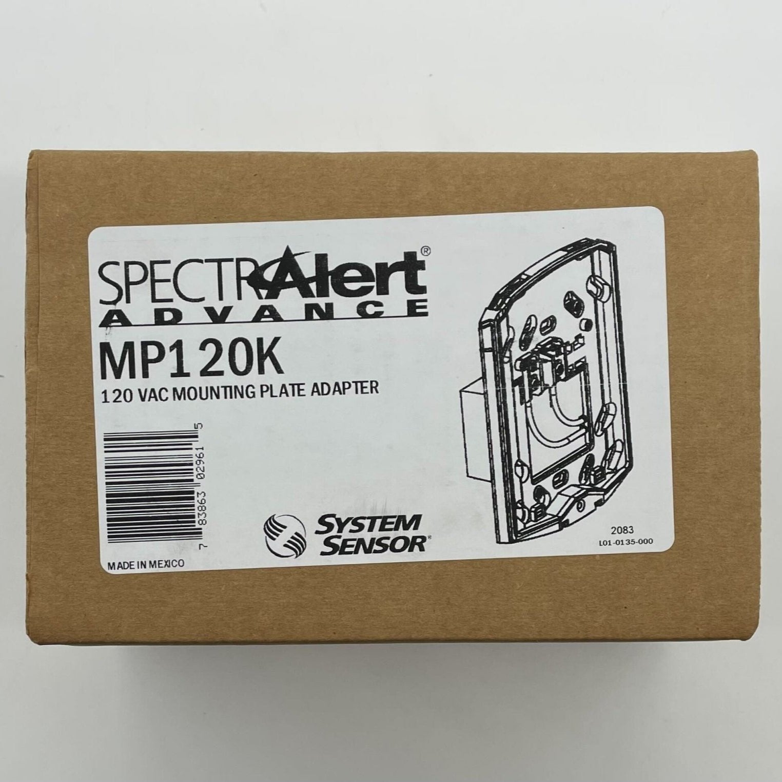 System Sensor MP120K 120 VAC adapter mounting plate for secure installation of sensor devices.
