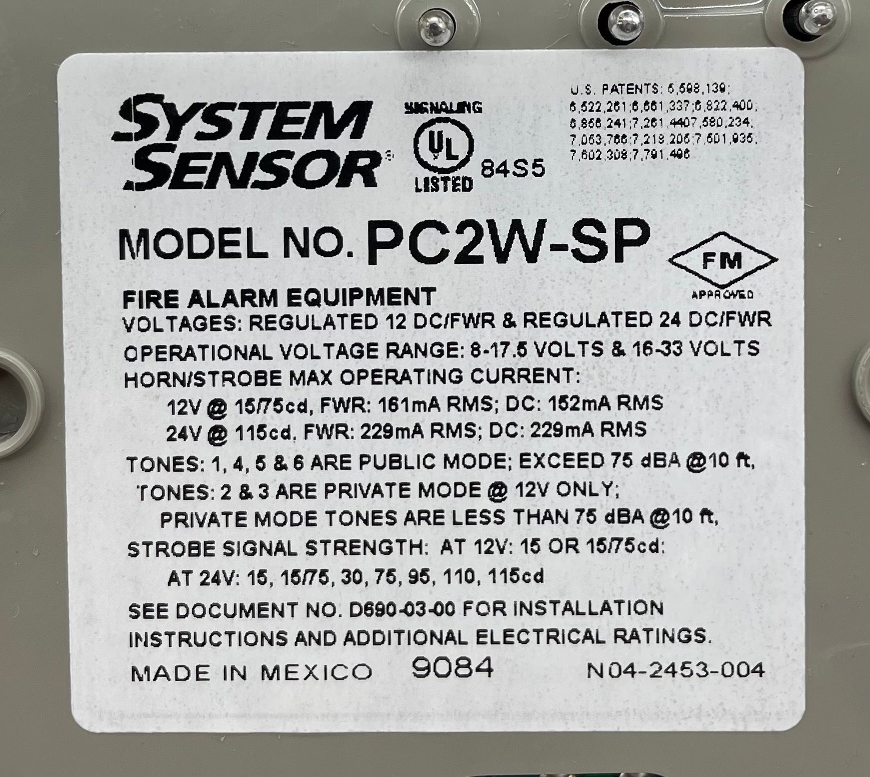 System Sensor PC2W-SP - The Fire Alarm Supplier