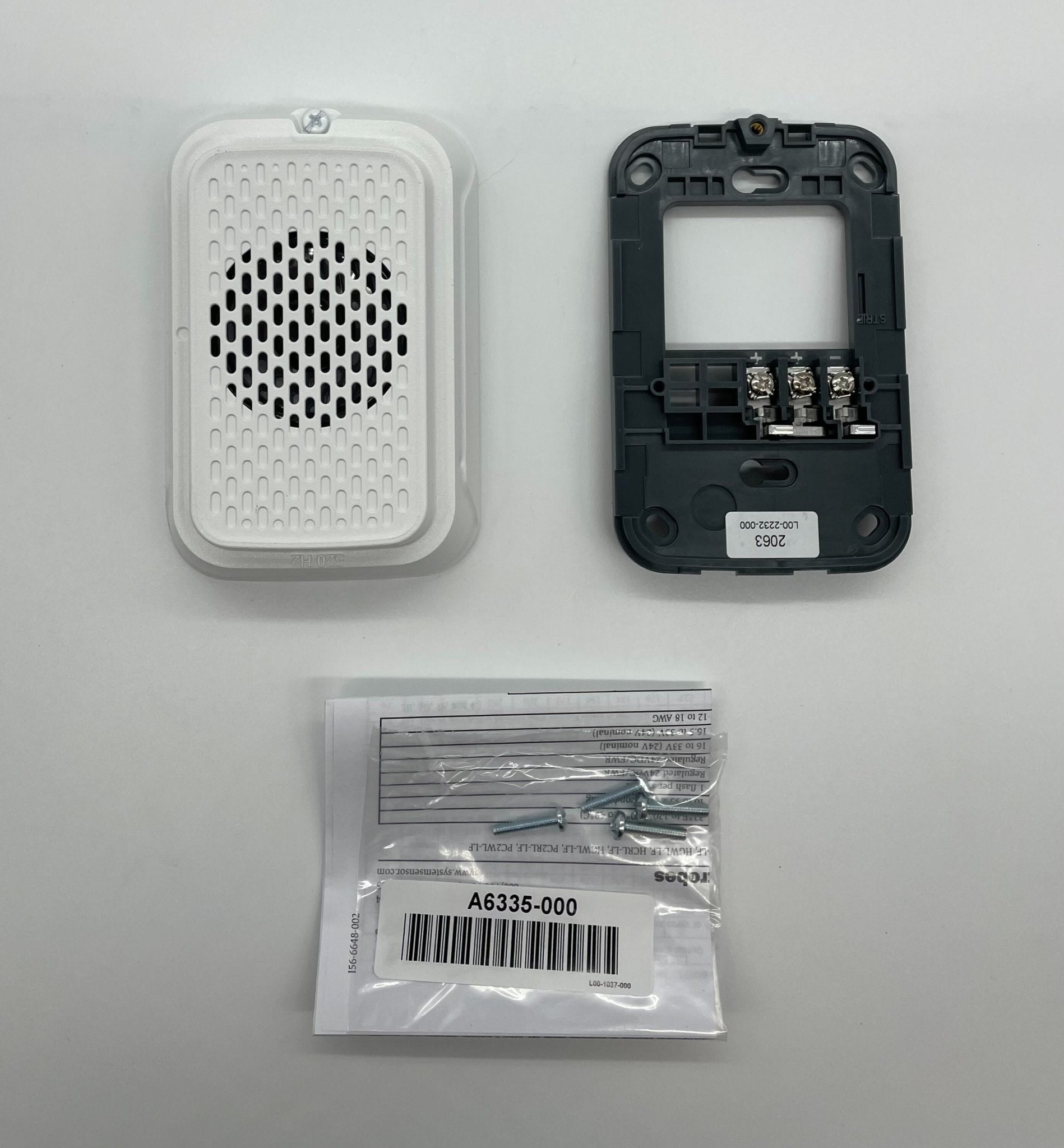 System Sensor HGWL-LF low-frequency compact sounder, a safety alarm device with a cylindrical design and mounting bracket.