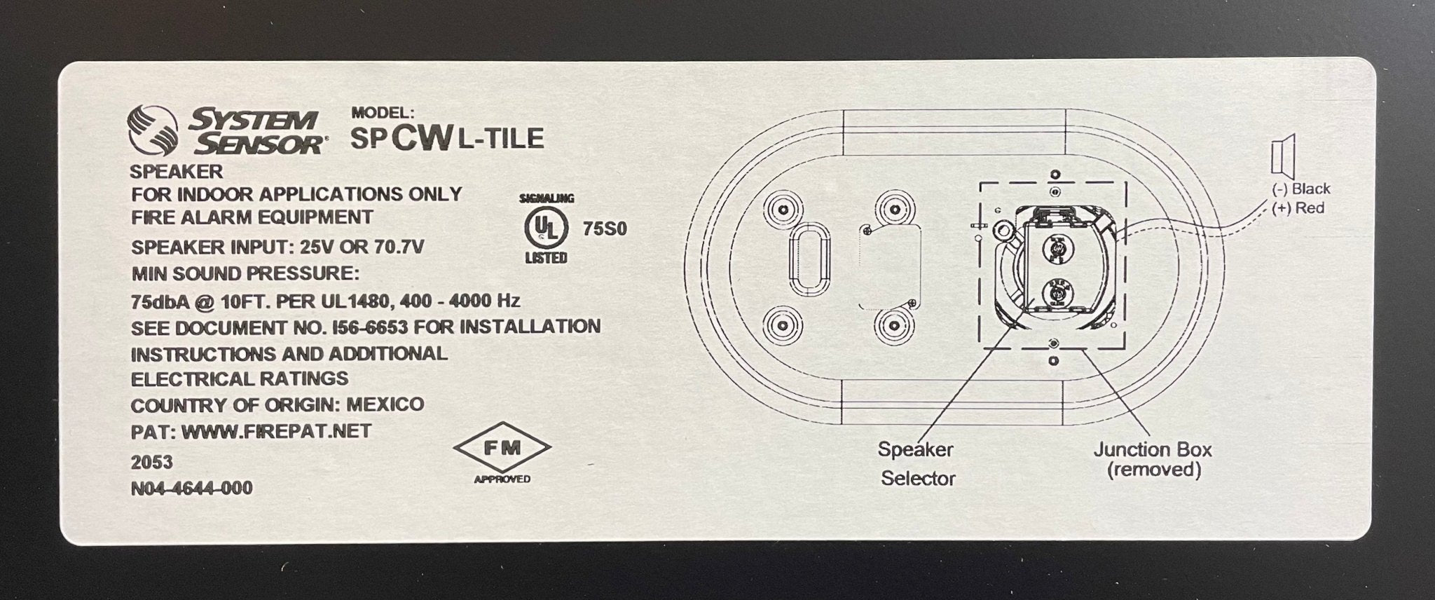 System Sensor SPCWL-TILE - The Fire Alarm Supplier