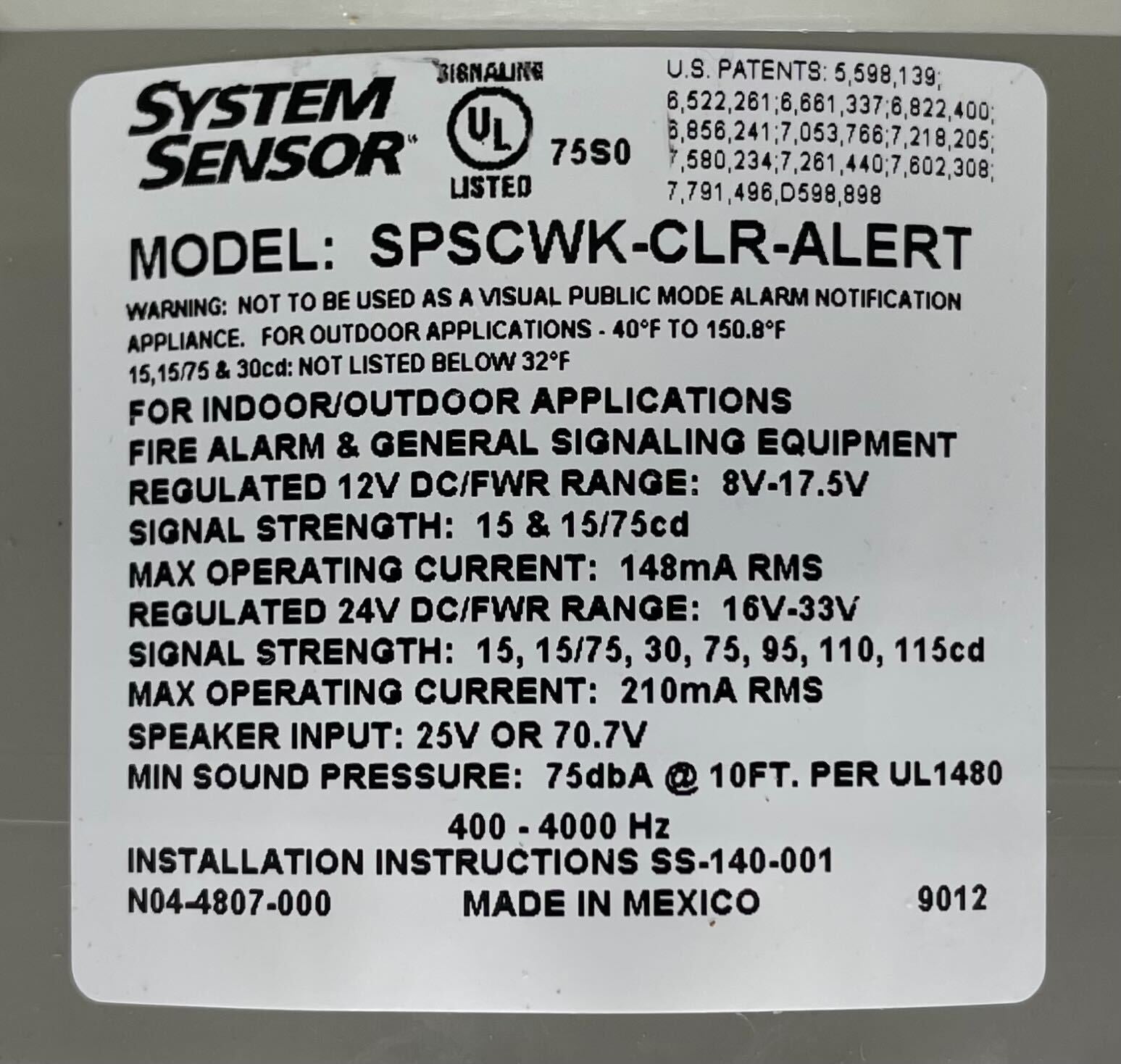 System Sensor SPSCWK-CLR-ALERT - The Fire Alarm Supplier