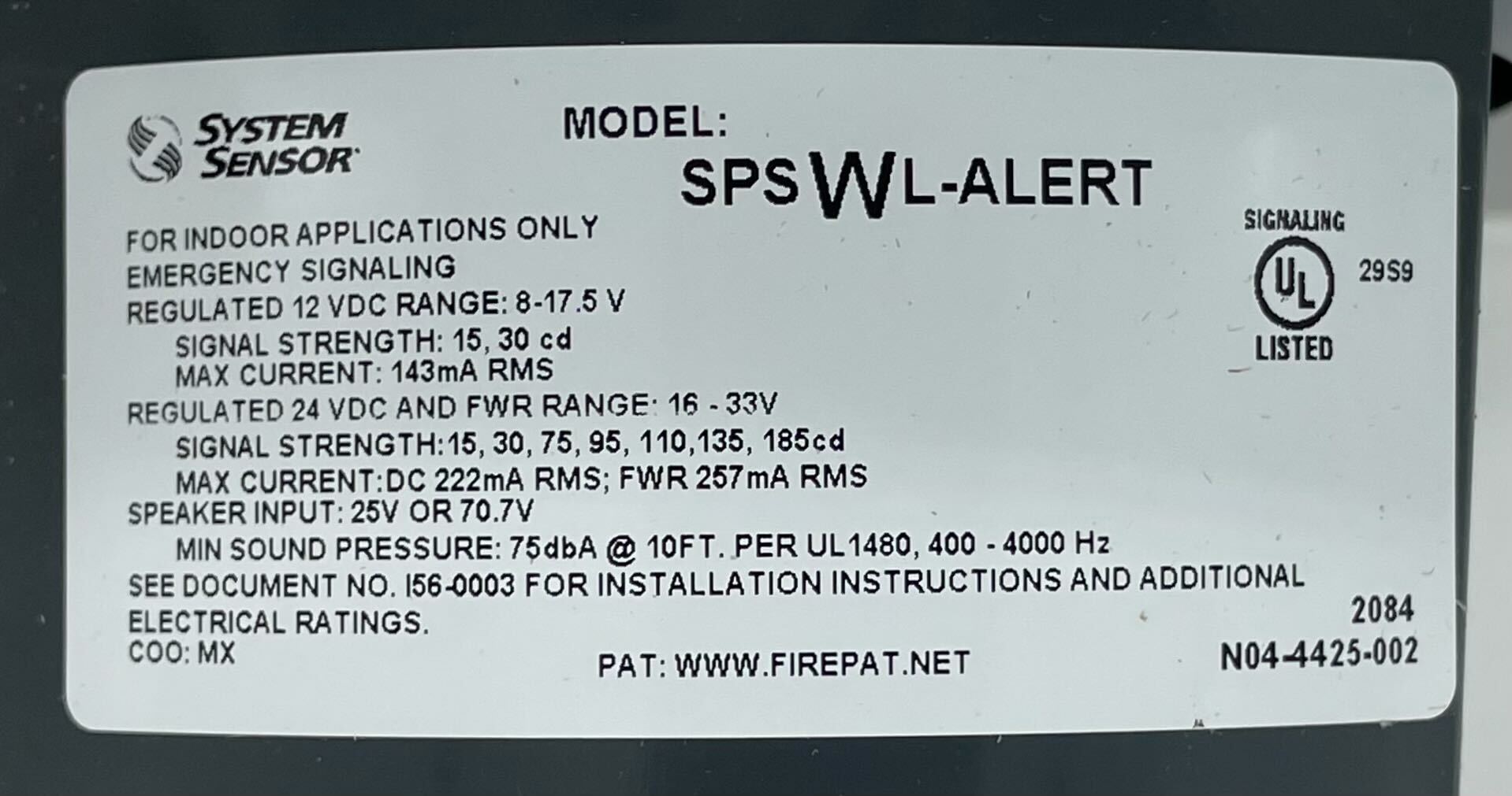 System Sensor SPSWL-ALERT - The Fire Alarm Supplier