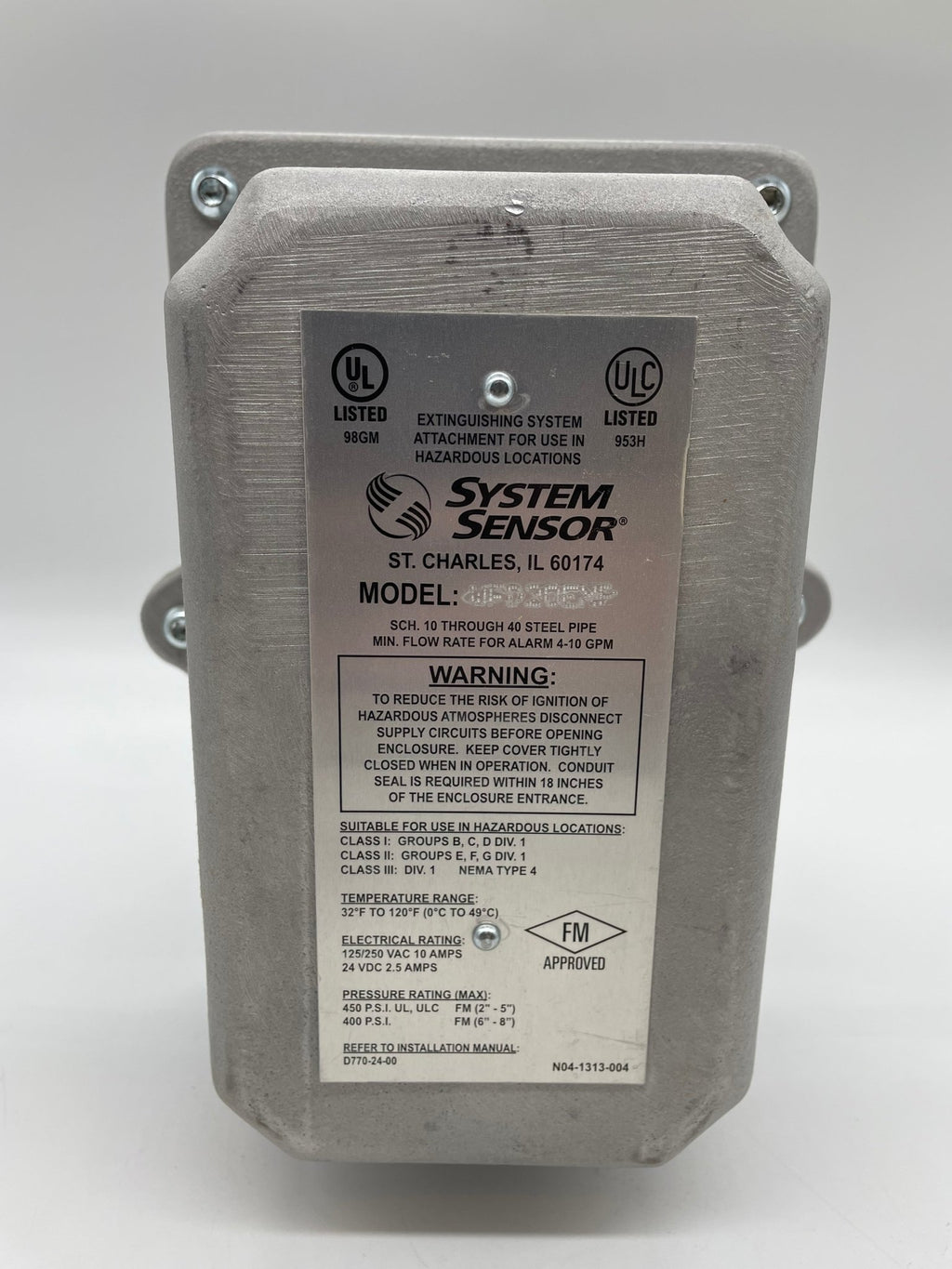 System Sensor WFD20EXP Waterflow Detector
