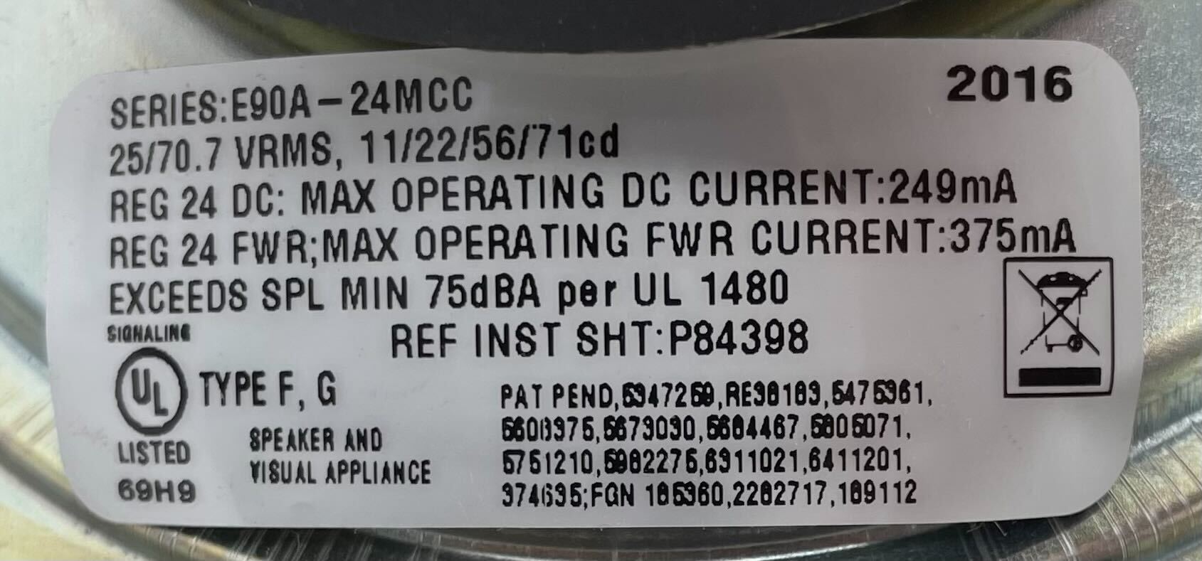 Wheelock E90A-24MCC-ALW - The Fire Alarm Supplier