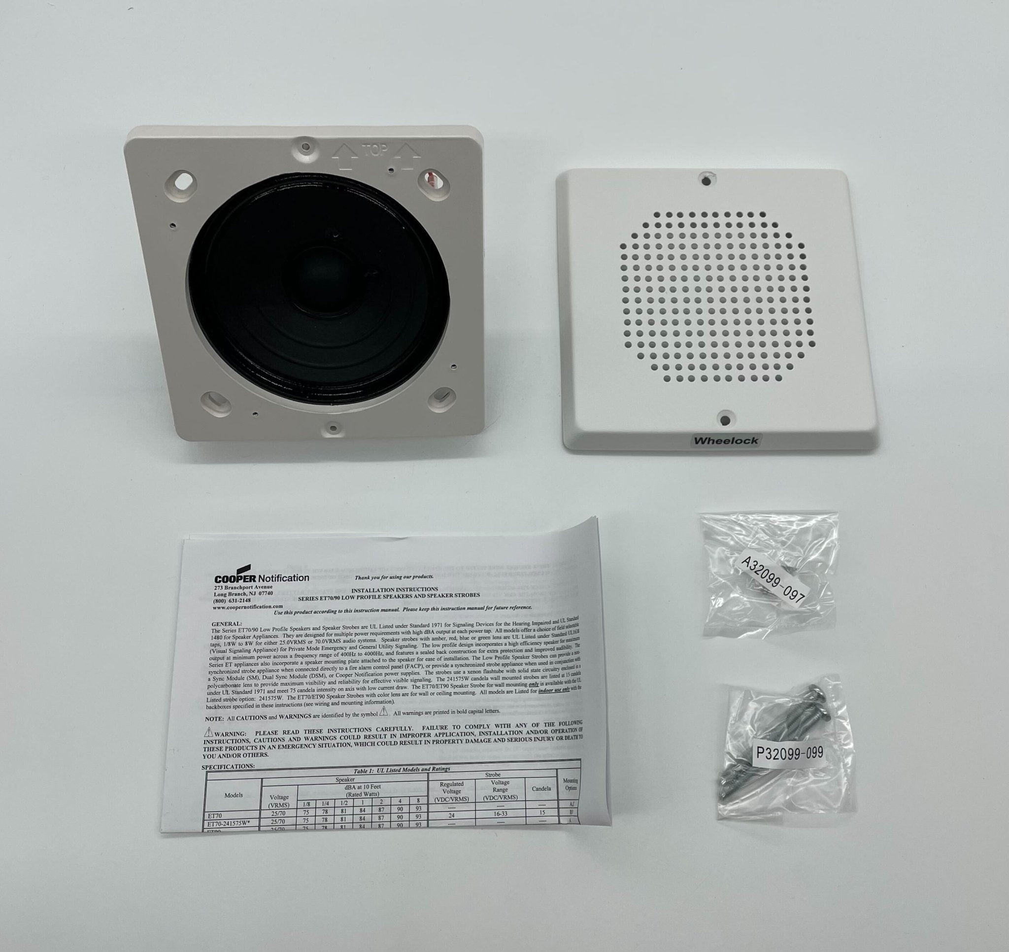 Wheelock ET70-W - The Fire Alarm Supplier