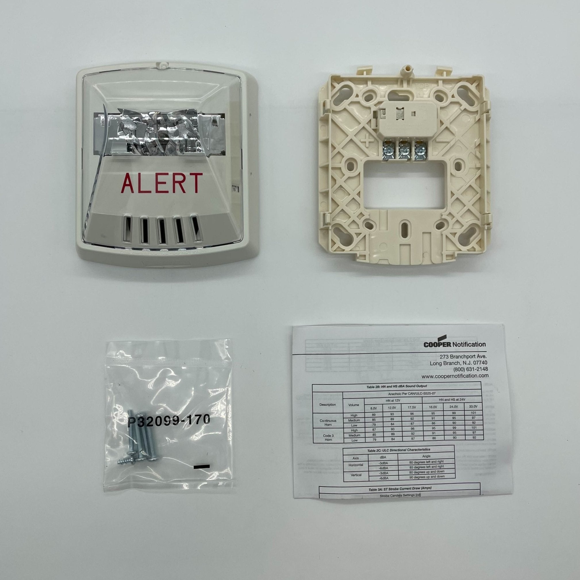 Eaton Wheelock HSW-AL White Wall Mount Horn Strobe