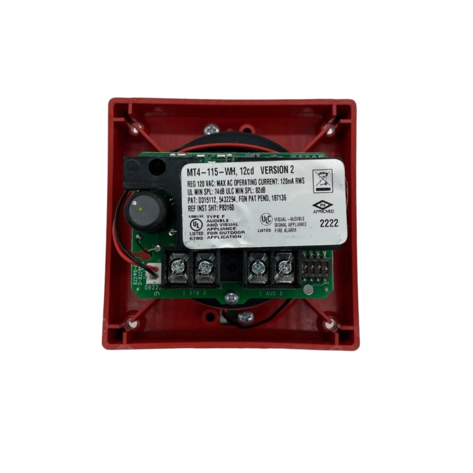 Eaton Wheelock MT4-115-WH-VFR Multitone Horn Strobe
