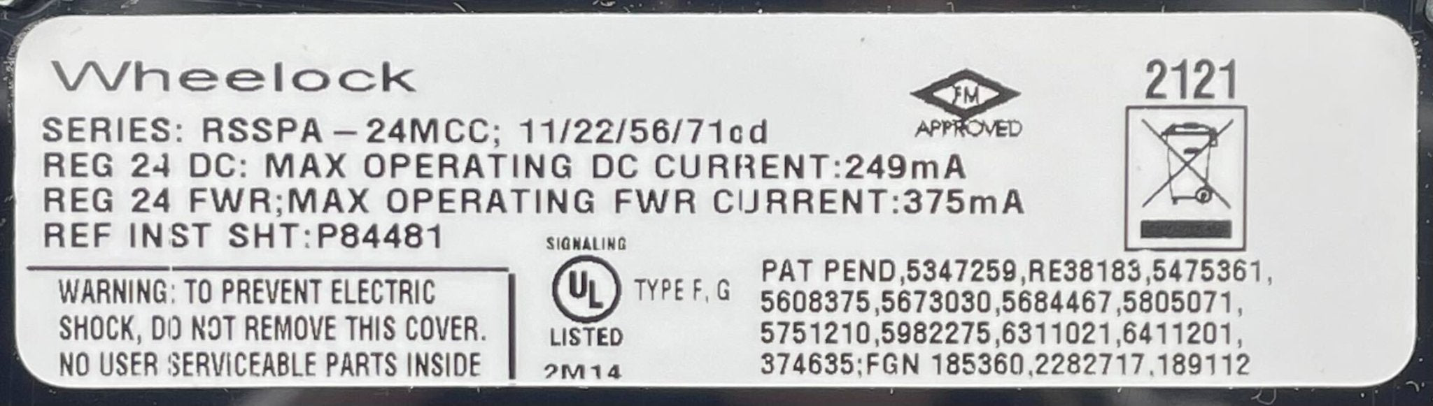 Wheelock RSSPA-24MCC-ALW - The Fire Alarm Supplier