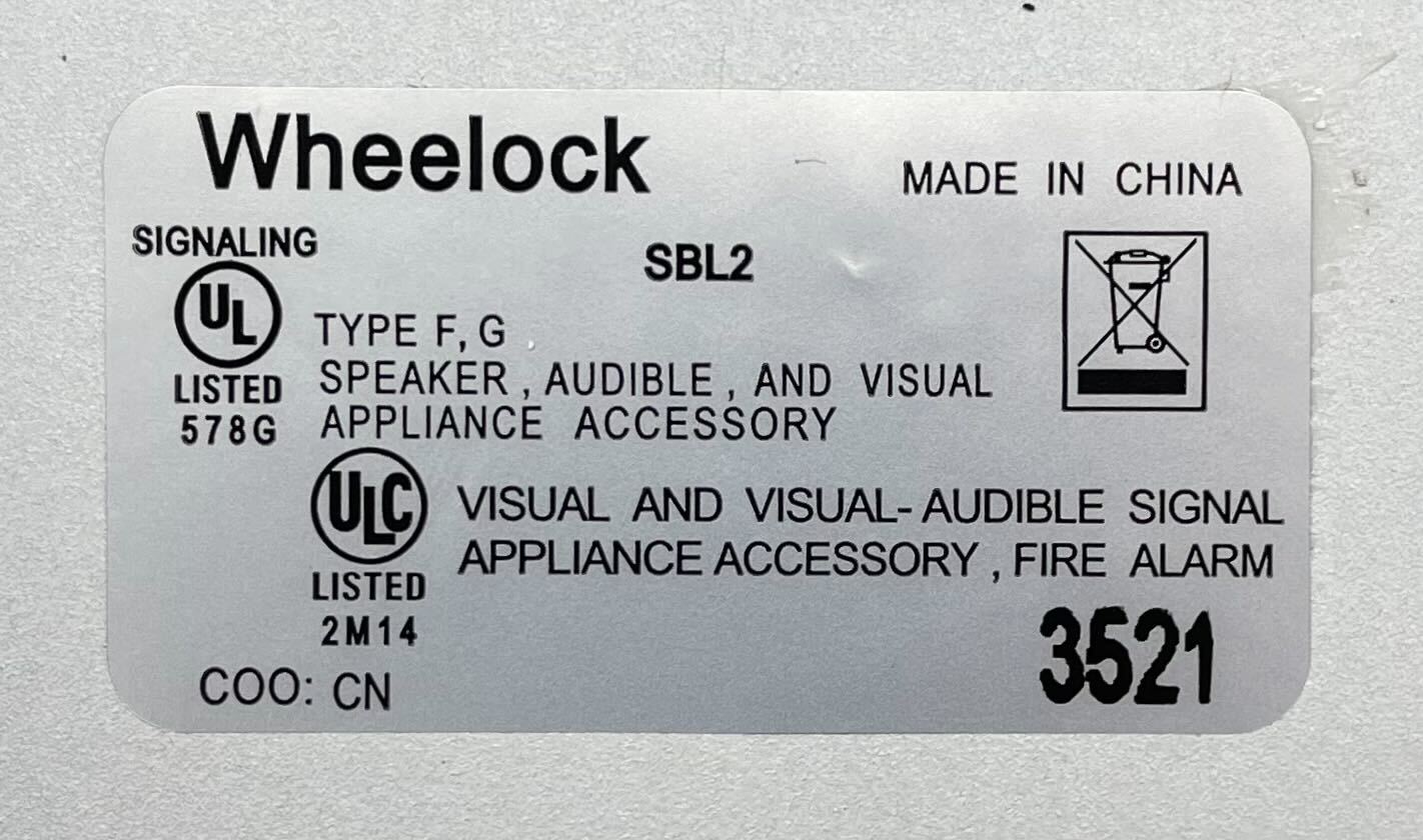 Wheelock SBL2-W - The Fire Alarm Supplier