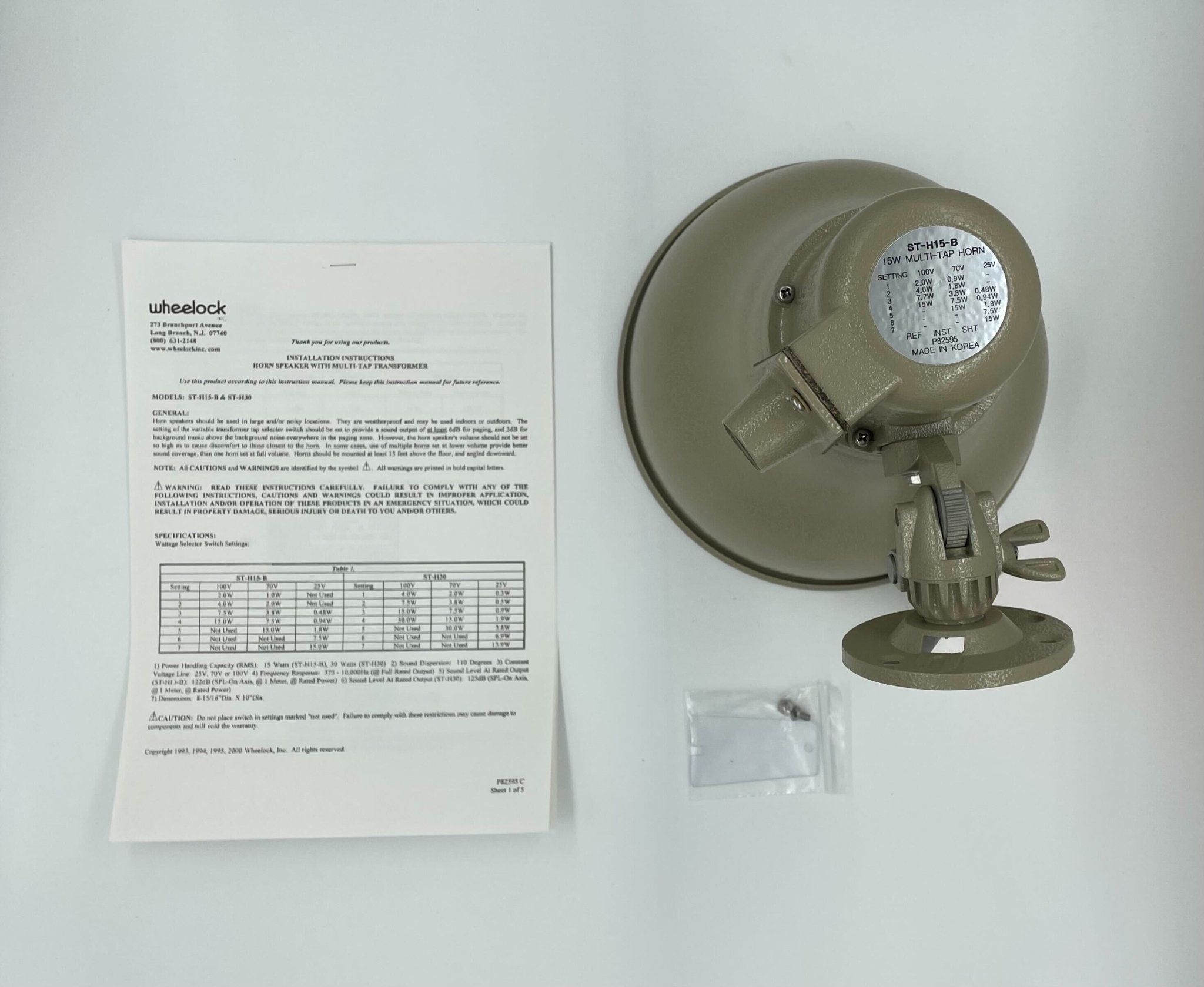 Wheelock ST-H15-B - The Fire Alarm Supplier