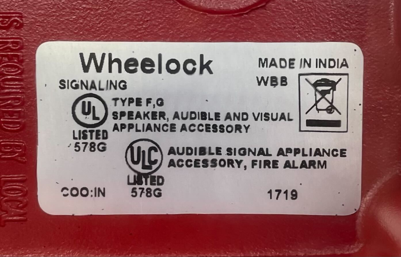 Wheelock WBB-R-3/4T-3/4B - The Fire Alarm Supplier